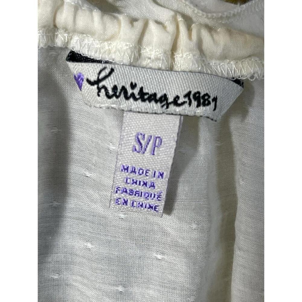 Heritage 1981 Pale Yellow Cotton Silk Blend Top Blouse Size S Hippie Flowy Boho - Picture 4 of 4